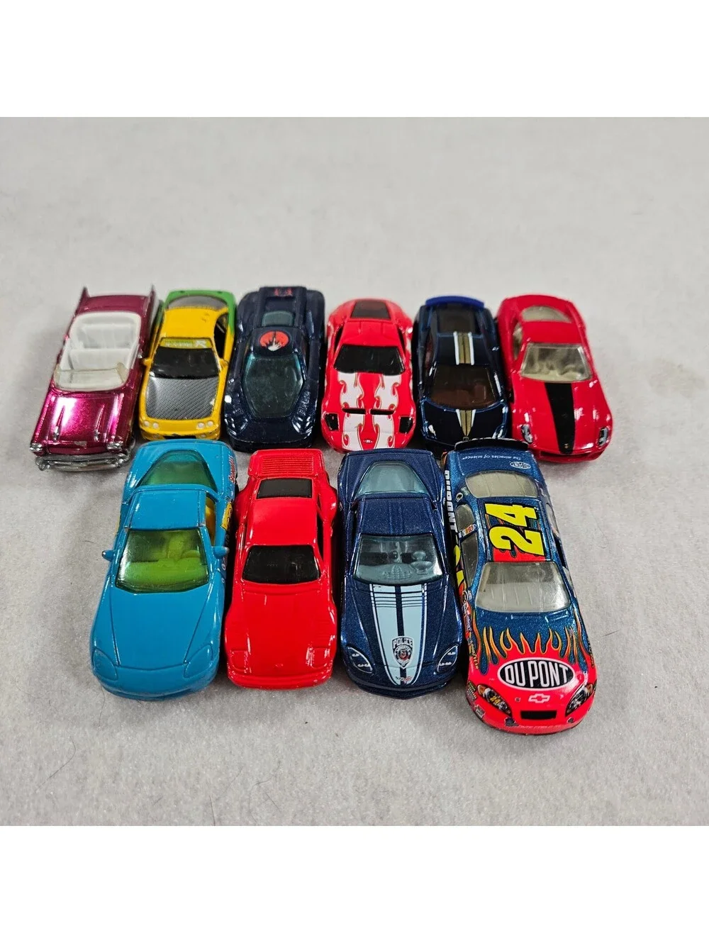 Lot of 10 Hot Wheels Matchbox Die Cast Cars Sports Muscle NASCAR Corvette